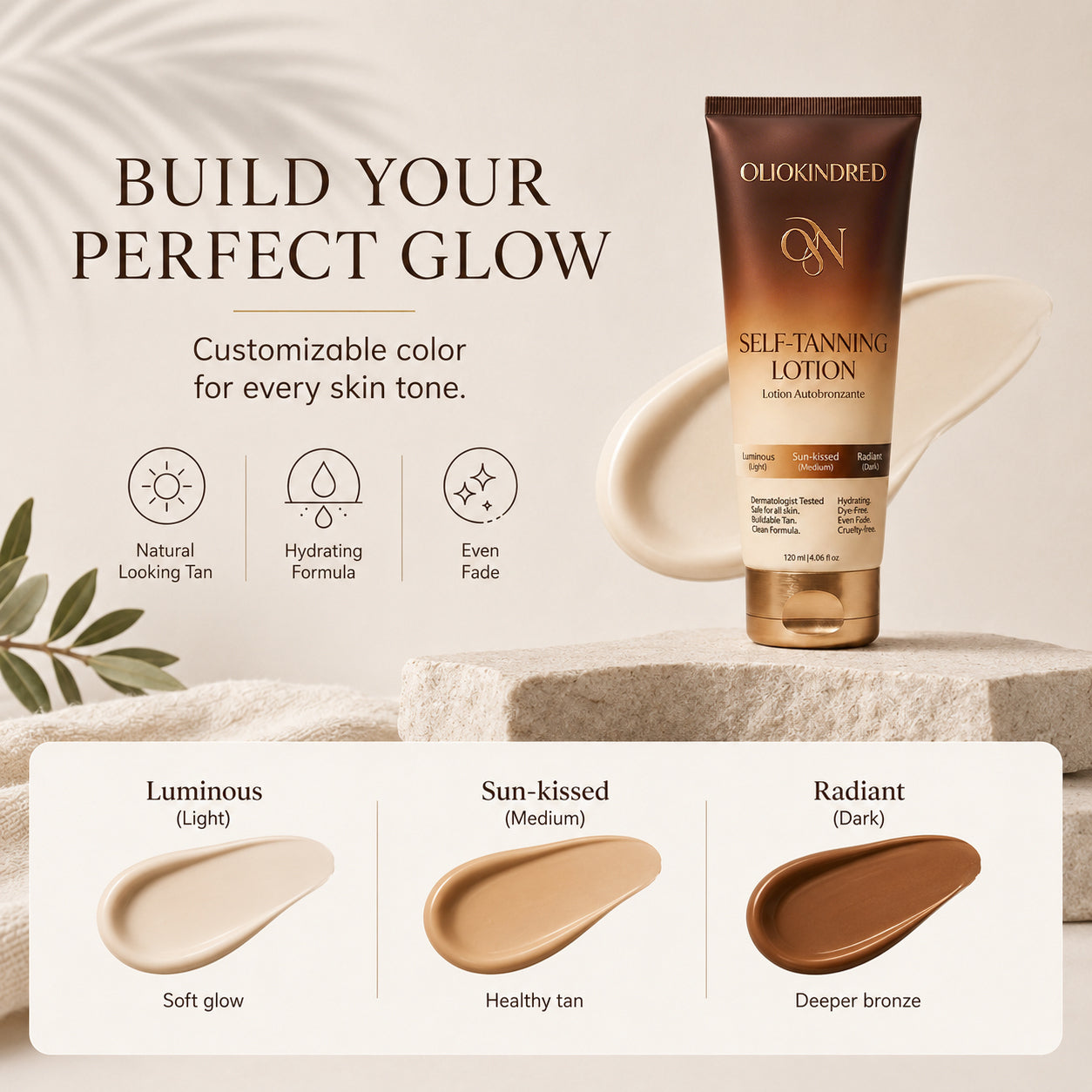 Last Day Buy 1 Get 1 Free OLIOKINDRED Self Tanner Body Lotion