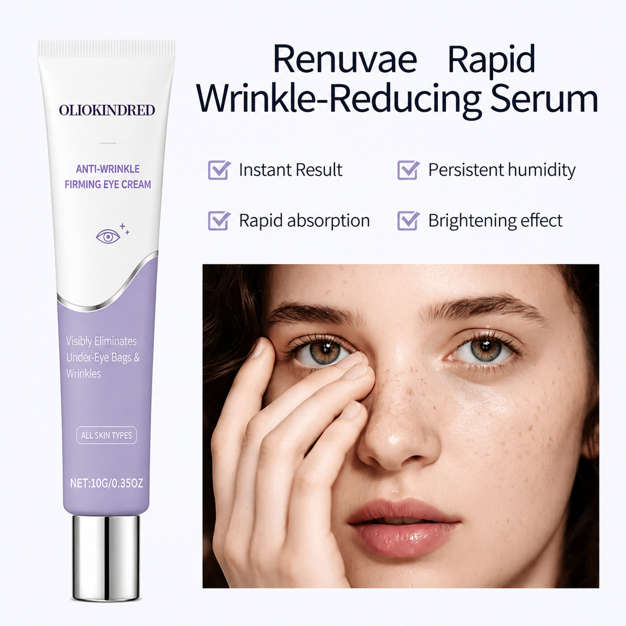 OLIOKINDRED™ Instant Face Temporary Tightener – Instant visible results in 30 seconds