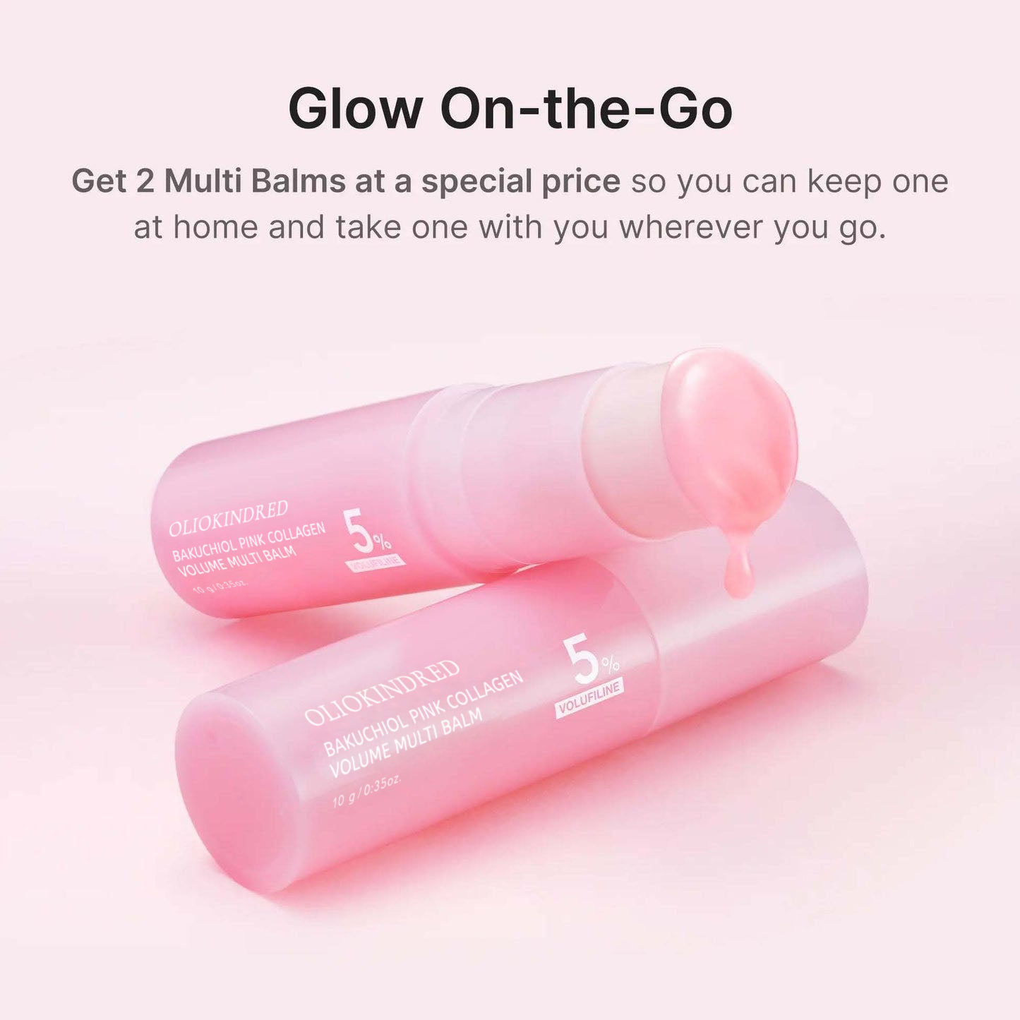 Last Day Buy 1 Get 1 Free OLIOKINDRED Korean BAKUCHIOL Pink Collagen Volume Multi Balm