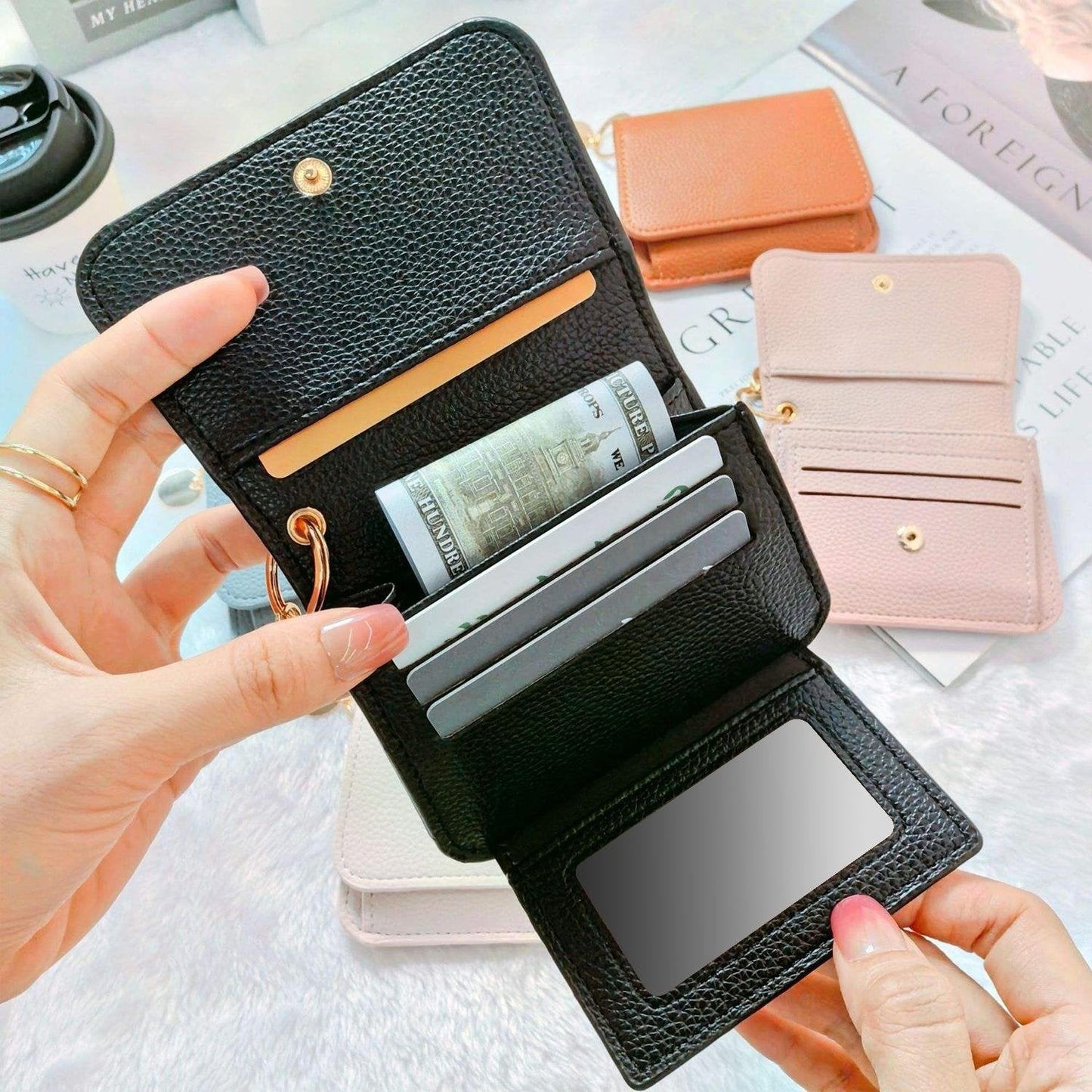 💖Hot 78% OFF🌹RFID Short Wallets for Women – Fashionable Card Holder with Key Ring & Coin Purse