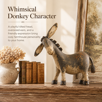 🫏 Special 50% OFF – Rustic Donkey Figurine for Farmhouse Decor