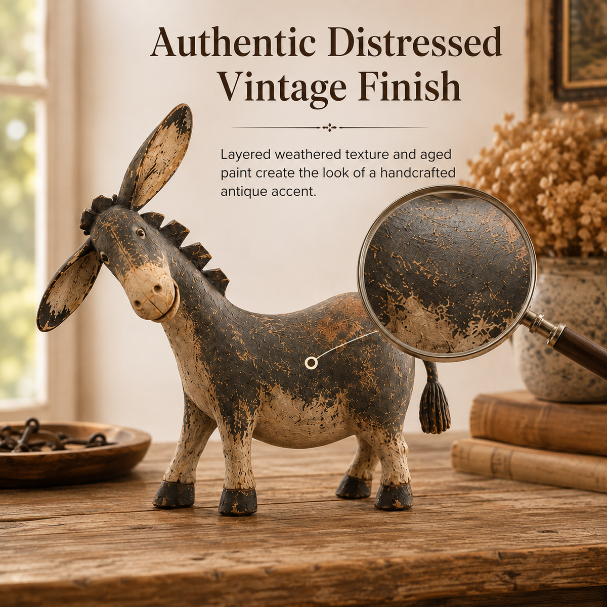 🫏 Special 50% OFF – Rustic Donkey Figurine for Farmhouse Decor
