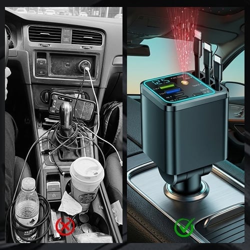 🔌7-in-1 Retractable Car Charger