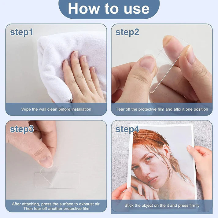 60 PCS Reusable Waterproof Double Sided Adhesive Tape