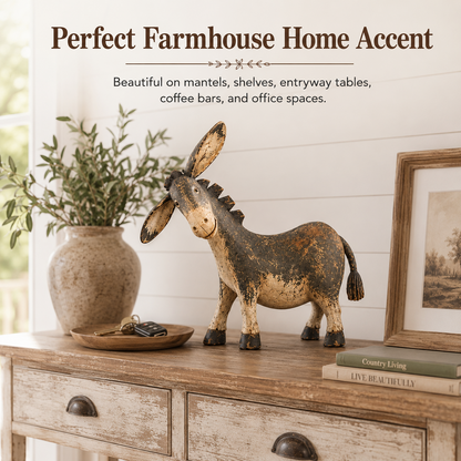 🫏 Special 50% OFF – Rustic Donkey Figurine for Farmhouse Decor