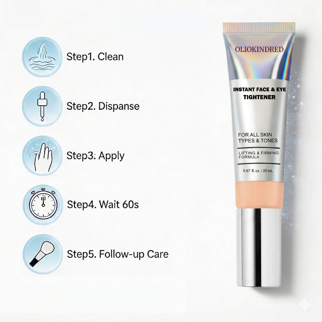 OLIOKINDRED™ Instant Face Temporary Tightener – Instant visible results in 30 seconds