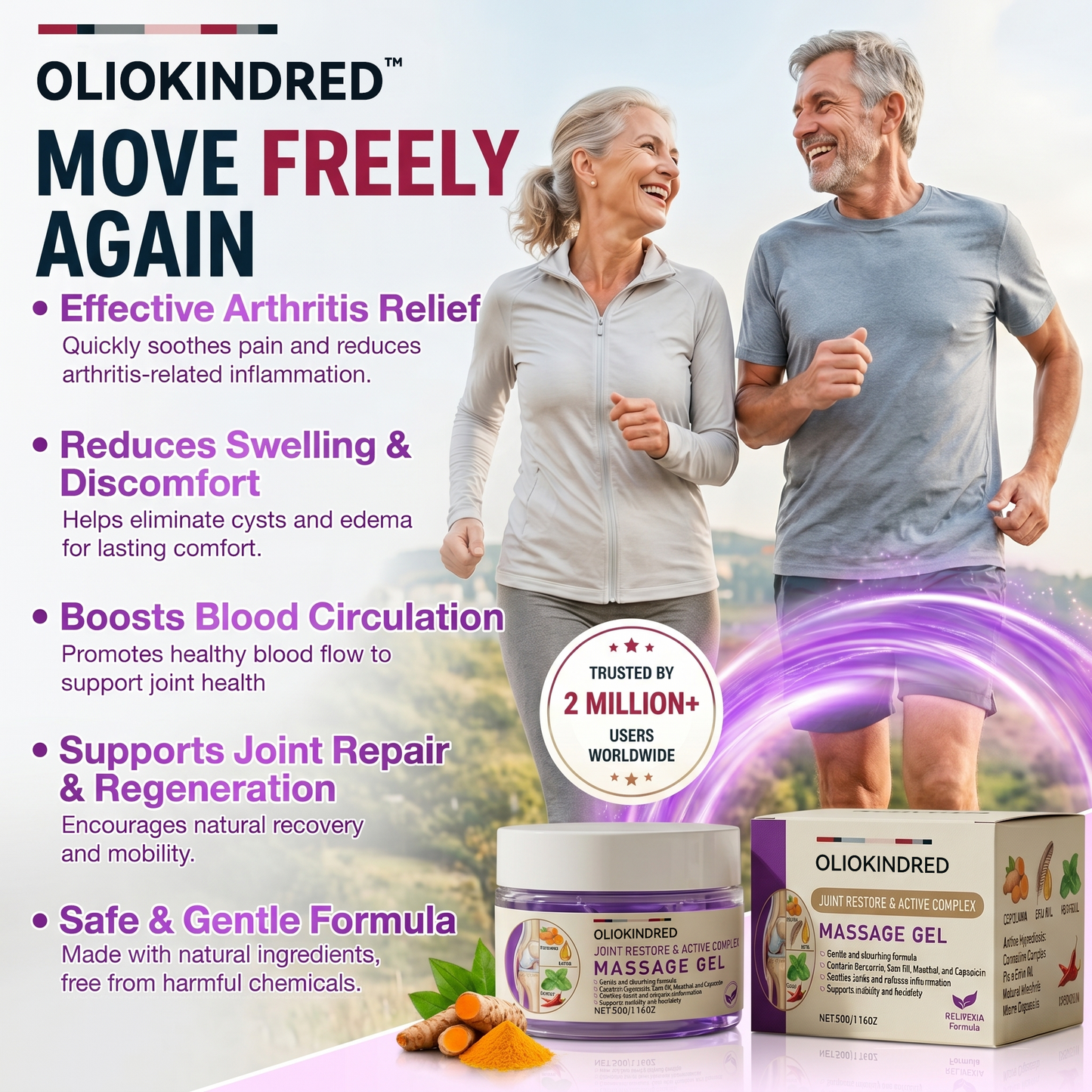 OLIOKINDRED™ Advanced Arthritis Relief Gel — AAOS-Approved Turmeric & Emu Oil for Joint & Muscle Comfort