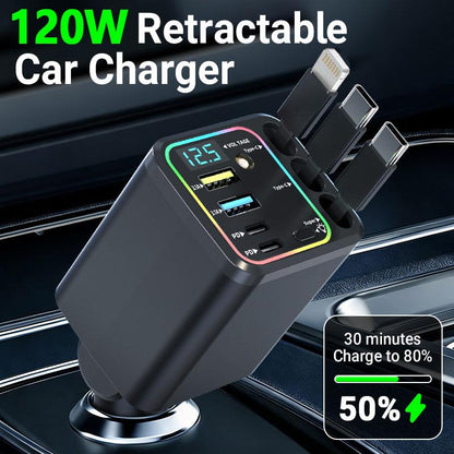 🔌7-in-1 Retractable Car Charger