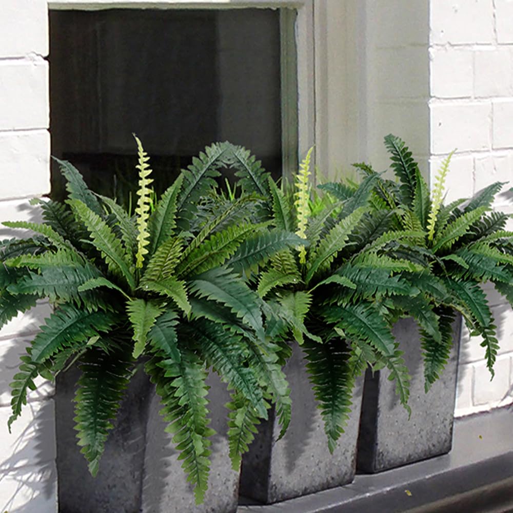 🔥 On Sale Only Today 🌱 UV Resistant Ferns Artificial Plants Large for Planters, Office & Home Decor, Outdoor & Indoor