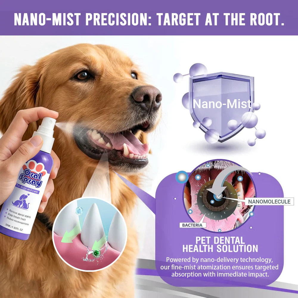 Oliokindred™ Pet Oral Spray ✅FDA Approved | Freshen Breath, Remove Tartar & Promote gum regeneration, stabilize teeth 🦷🦷