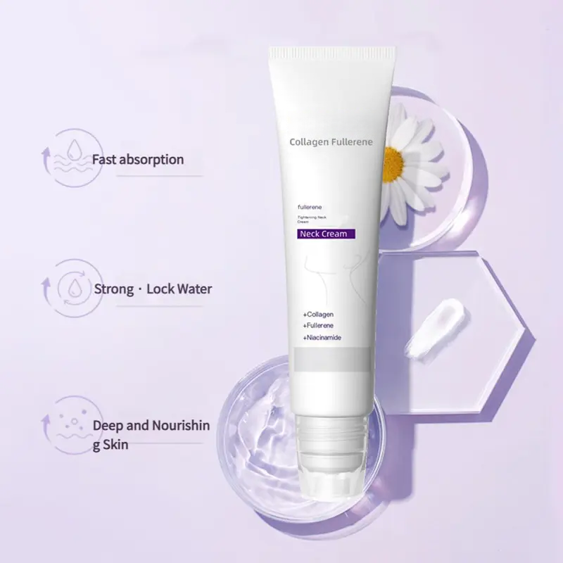 Roller Massage Neck Cream 🧴 Collagen & Hyaluronic Acid | Firms Neck, Reduces Wrinkles & Double Chin