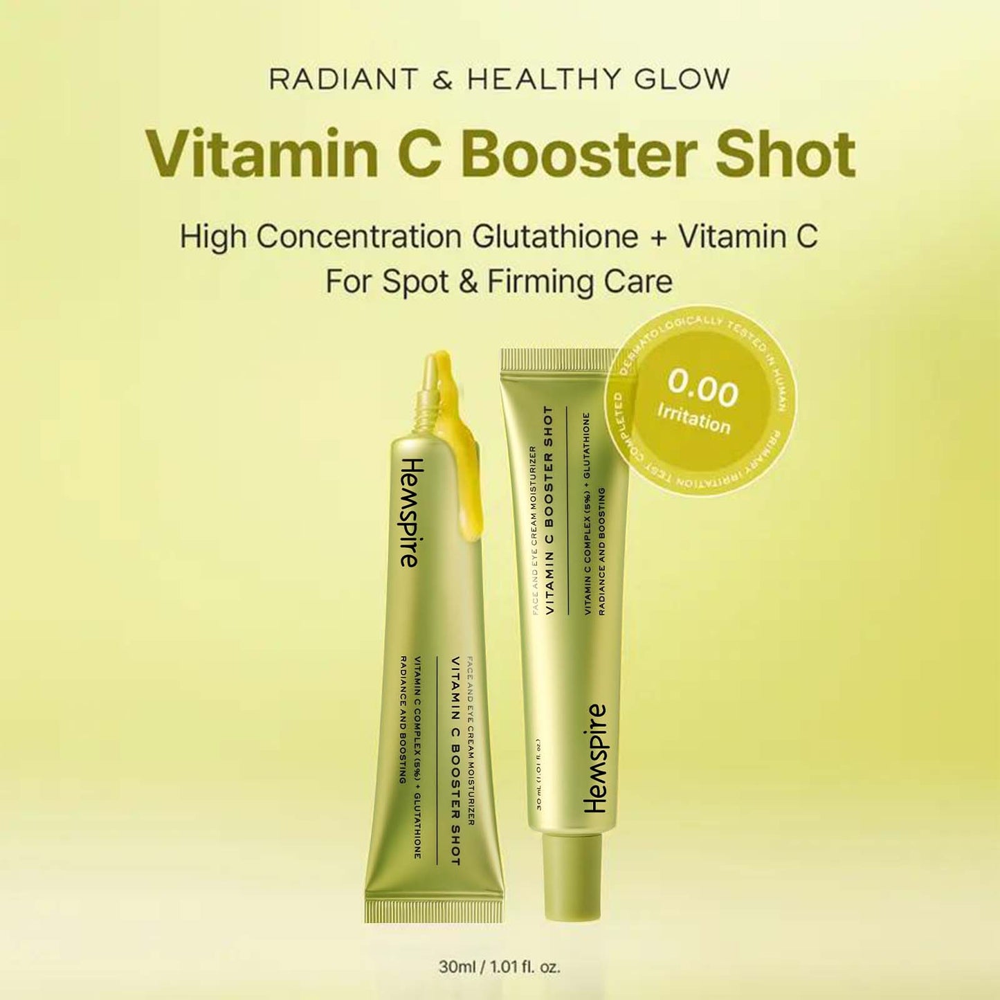 Hemspire Vitamin C Booster Shot Serum with Glutathione,Niacinamide and Vitamin E