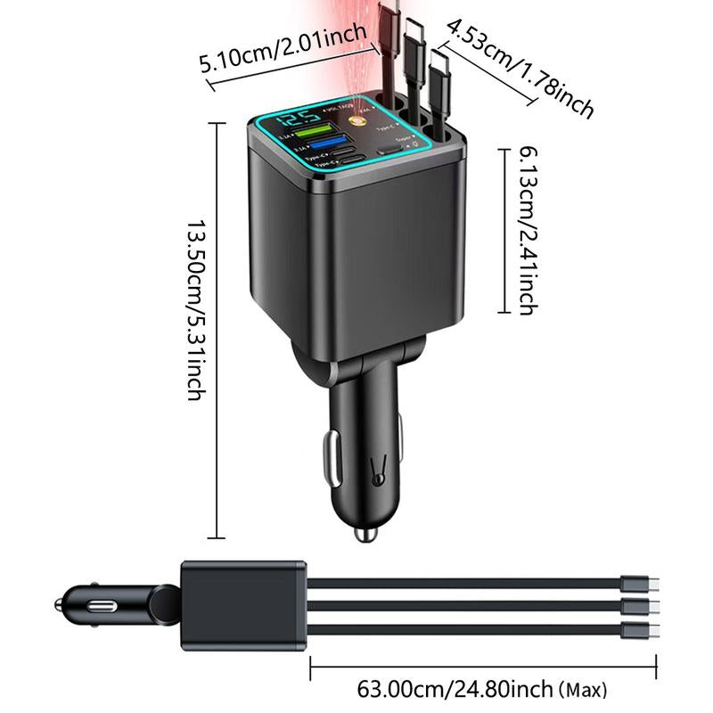 🔌7-in-1 Retractable Car Charger