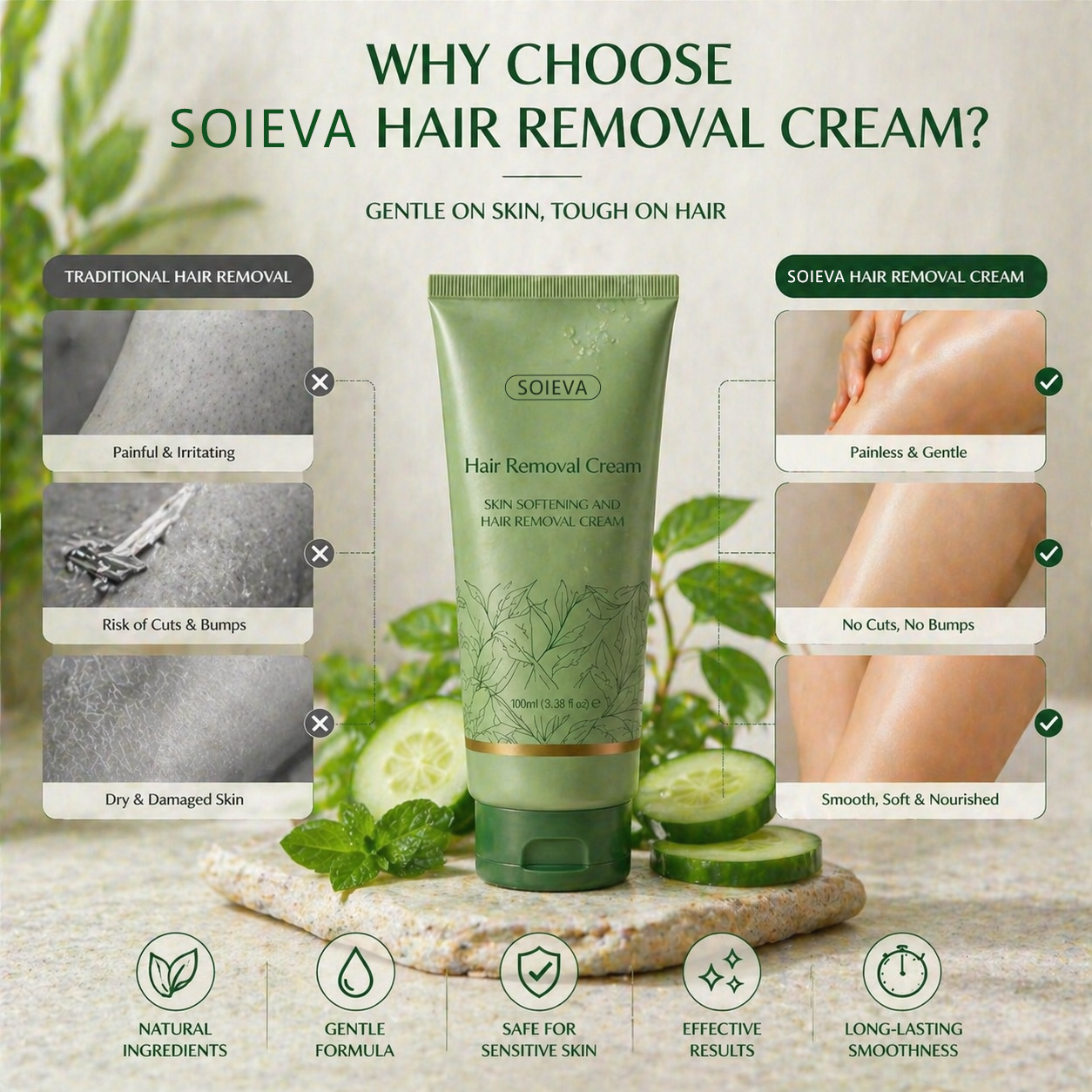 OLIOKINDRED™ Hair Removal Cream for All Women & Men
