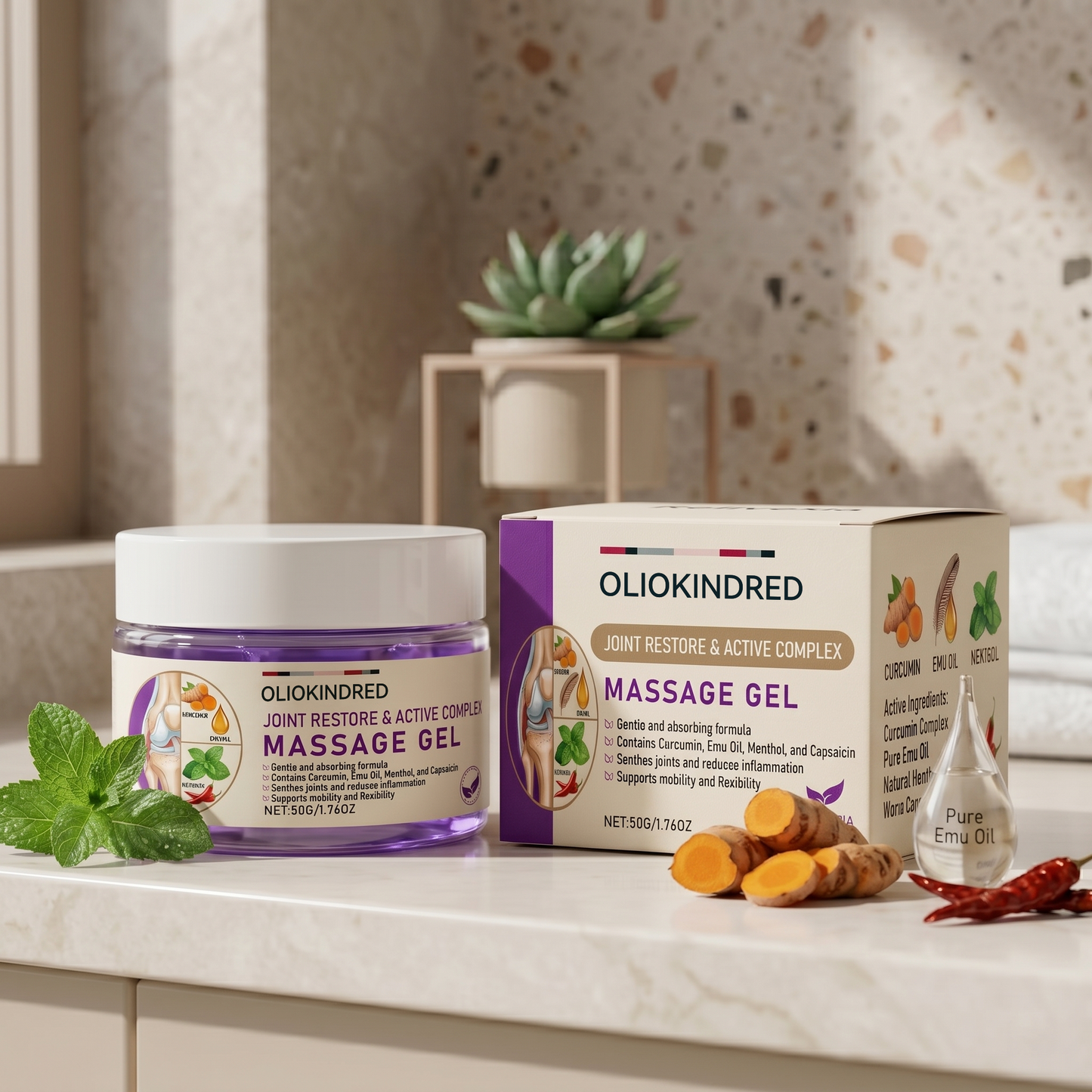 OLIOKINDRED™ Advanced Arthritis Relief Gel — AAOS-Approved Turmeric & Emu Oil for Joint & Muscle Comfort