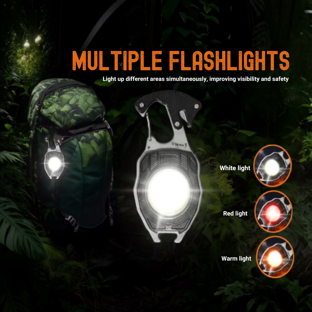💡 8-in-1 Multifunctional Keychain Flashlight 🔦