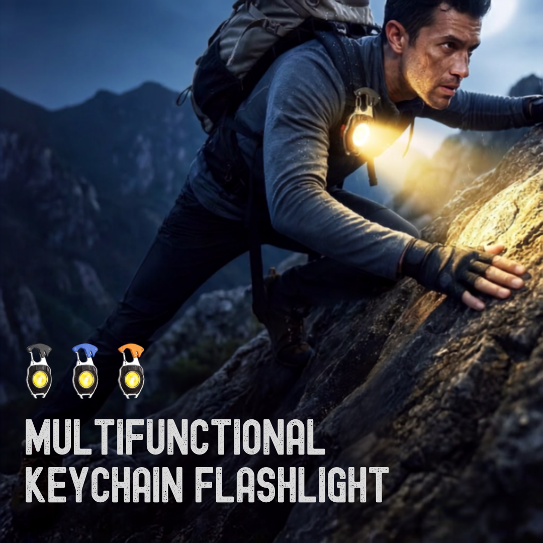 💡 8-in-1 Multifunctional Keychain Flashlight 🔦