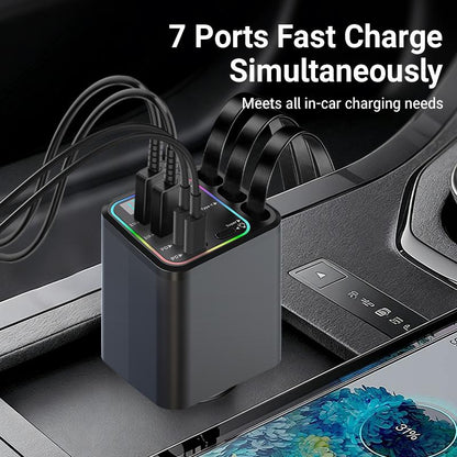 🔌7-in-1 Retractable Car Charger