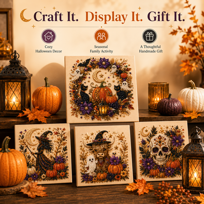 🔥👻 Halloween Pearl Art DIY Kit – Turn Tiny Pearls into Spooky-Cute Magic