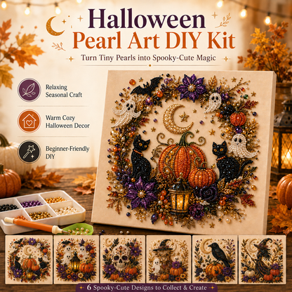 🔥👻 Halloween Pearl Art DIY Kit – Turn Tiny Pearls into Spooky-Cute Magic