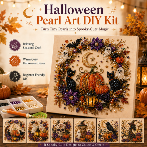 🔥👻 Halloween Pearl Art DIY Kit – Turn Tiny Pearls into Spooky-Cute Magic
