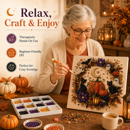 🔥👻 Halloween Pearl Art DIY Kit – Turn Tiny Pearls into Spooky-Cute Magic