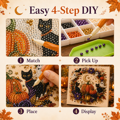 🔥👻 Halloween Pearl Art DIY Kit – Turn Tiny Pearls into Spooky-Cute Magic