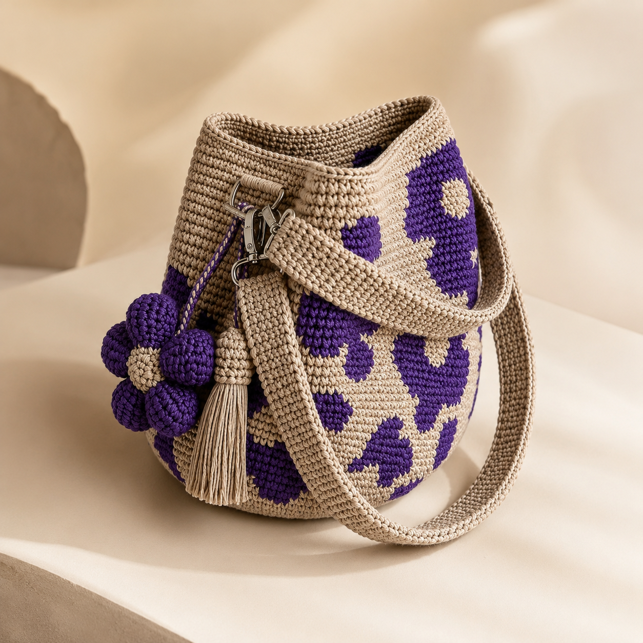 🌼Handwoven Flower Bucket Bag 👜