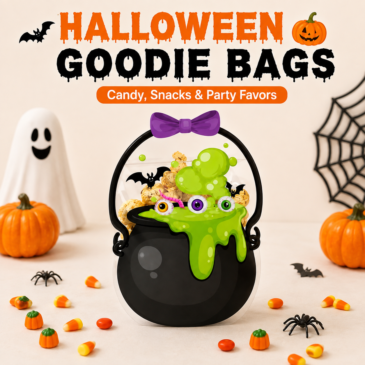 ✨ Halloween Plastic Goodie Bags🎃