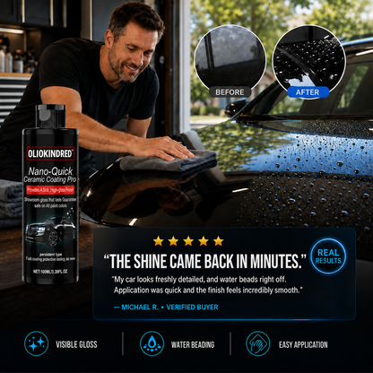 Oliokindred™ Nano Ceramic Coating Pro Deep Gloss, Water Beading & Easy Cleaning Without Expensive Detailing
