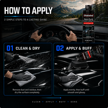 Oliokindred™ Nano Ceramic Coating Pro Deep Gloss, Water Beading & Easy Cleaning Without Expensive Detailing