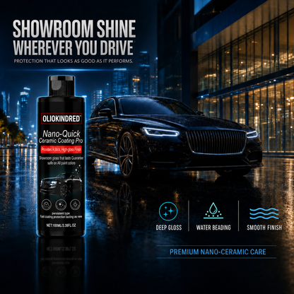 Oliokindred™ Nano Ceramic Coating Pro Deep Gloss, Water Beading & Easy Cleaning Without Expensive Detailing