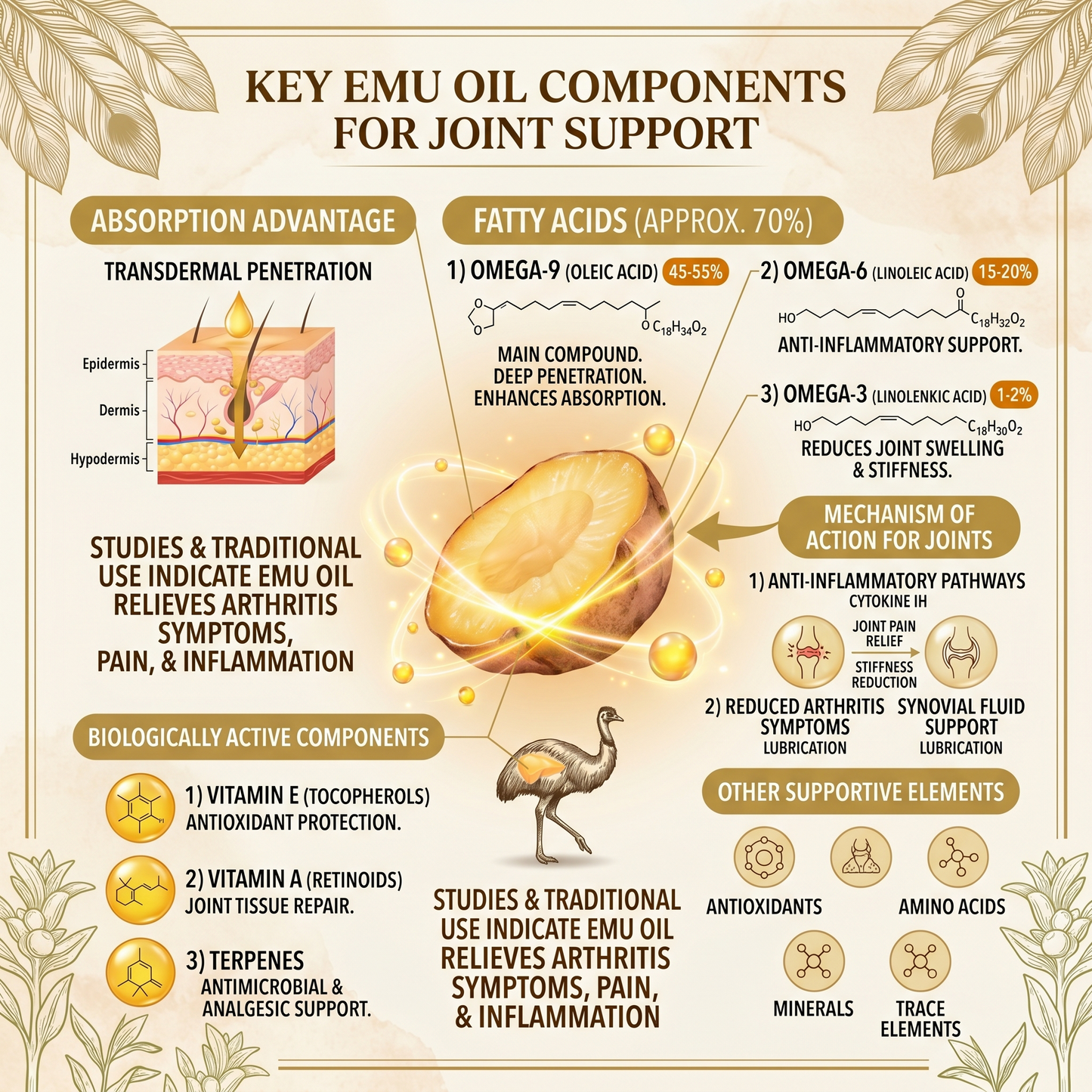 OLIOKINDRED™ Advanced Arthritis Relief Gel — AAOS-Approved Turmeric & Emu Oil for Joint & Muscle Comfort