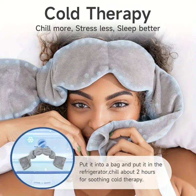 🔥The Weighted Blanket For Your Eyes, Calming Eyemask for Deep Sleep, Side-Sleeping Friendly, 100% Blackout, Patented Strap-Free Design