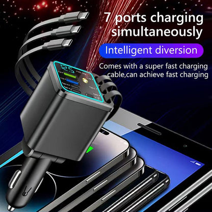 🔌7-in-1 Retractable Car Charger