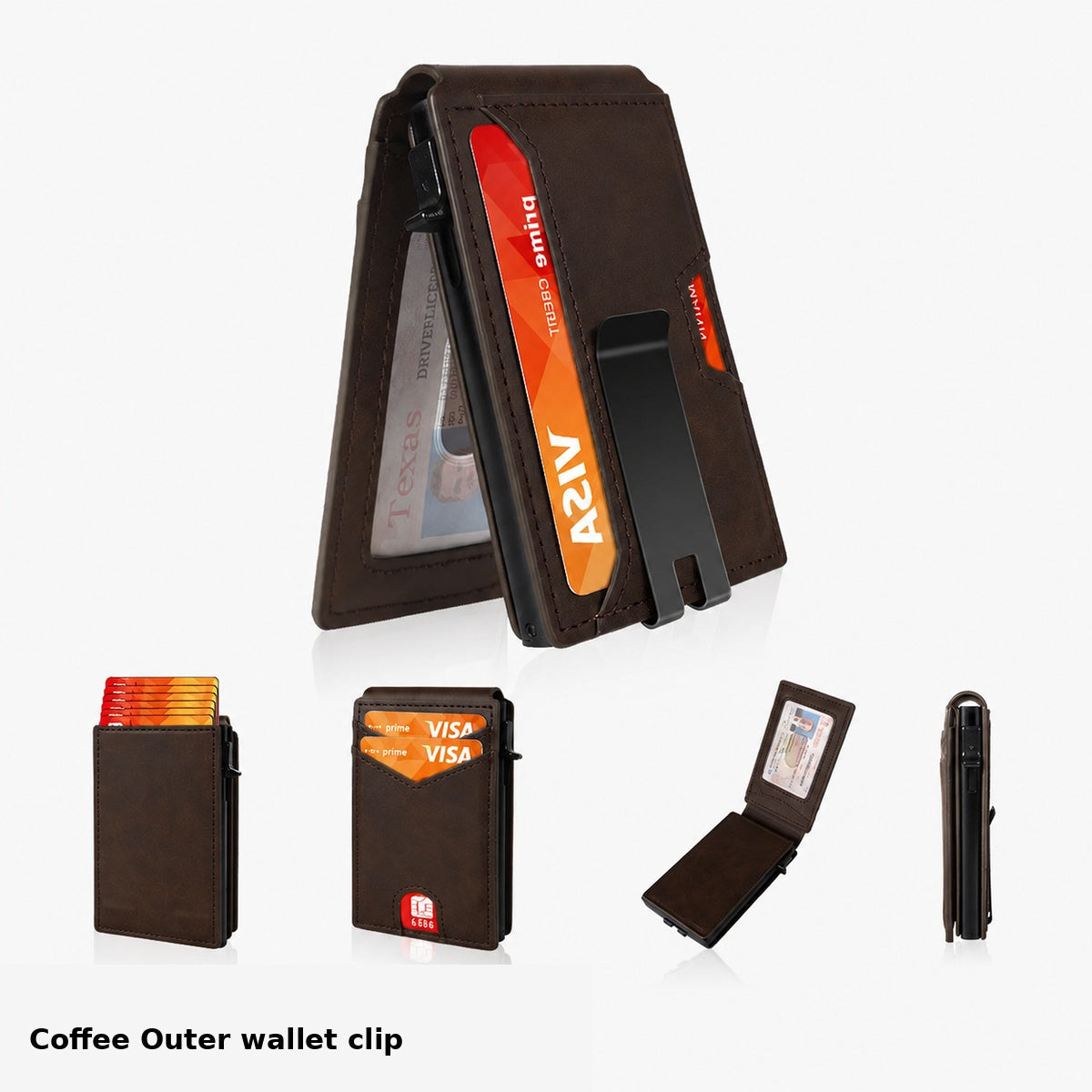 🔥HOT SALE🔥Men’s Slim RFID Blocking Wallet – Pop-Up Card Holder & Money Clip
