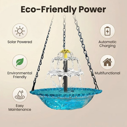 Solar Cascade Hanging Bird Bath Founta