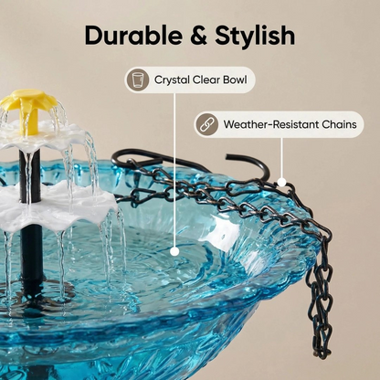 Solar Cascade Hanging Bird Bath Founta