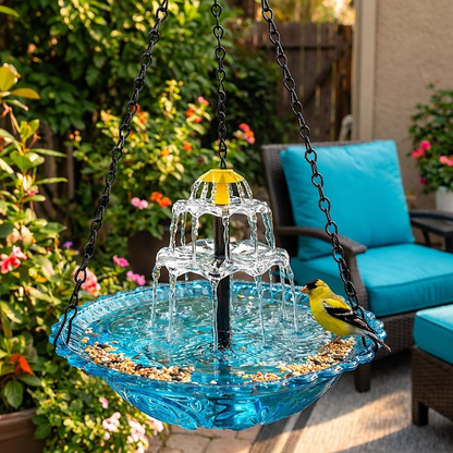 Solar Cascade Hanging Bird Bath Founta