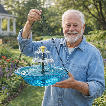Solar Cascade Hanging Bird Bath Founta