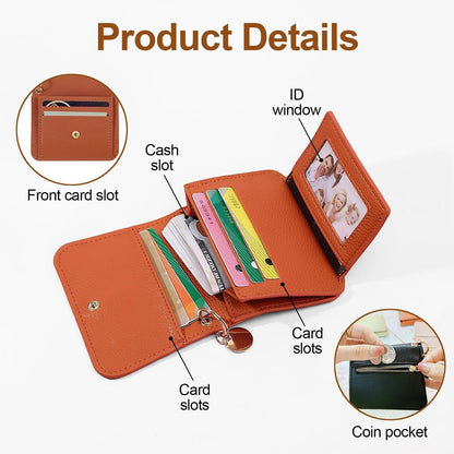 💖Hot 78% OFF🌹RFID Short Wallets for Women – Fashionable Card Holder with Key Ring & Coin Purse